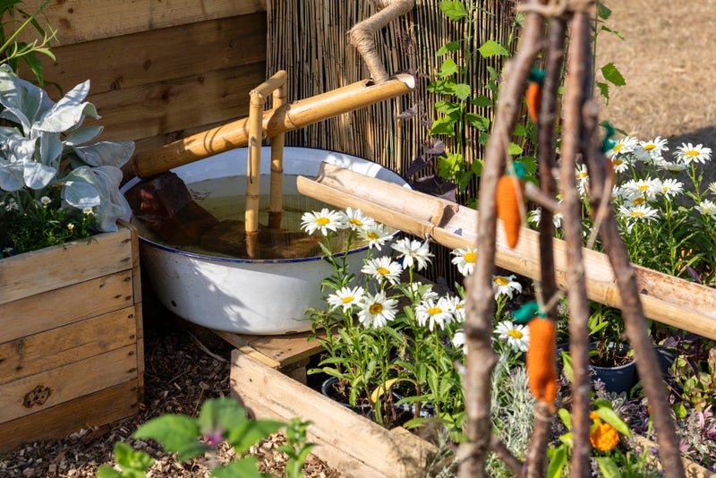The Wellbeing Rain Garden created by Redcatch Community Garden and Hawkmoth Garden Design for the RHS Badminton Flower Show 2026