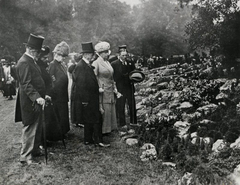 A group of people standing in a line