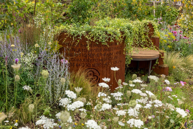 A bench in a garden