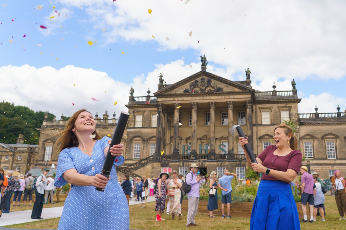 RHS Shows team launch confetti to open RHS Wentworth Woodhouse