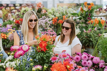 Two women in a garden