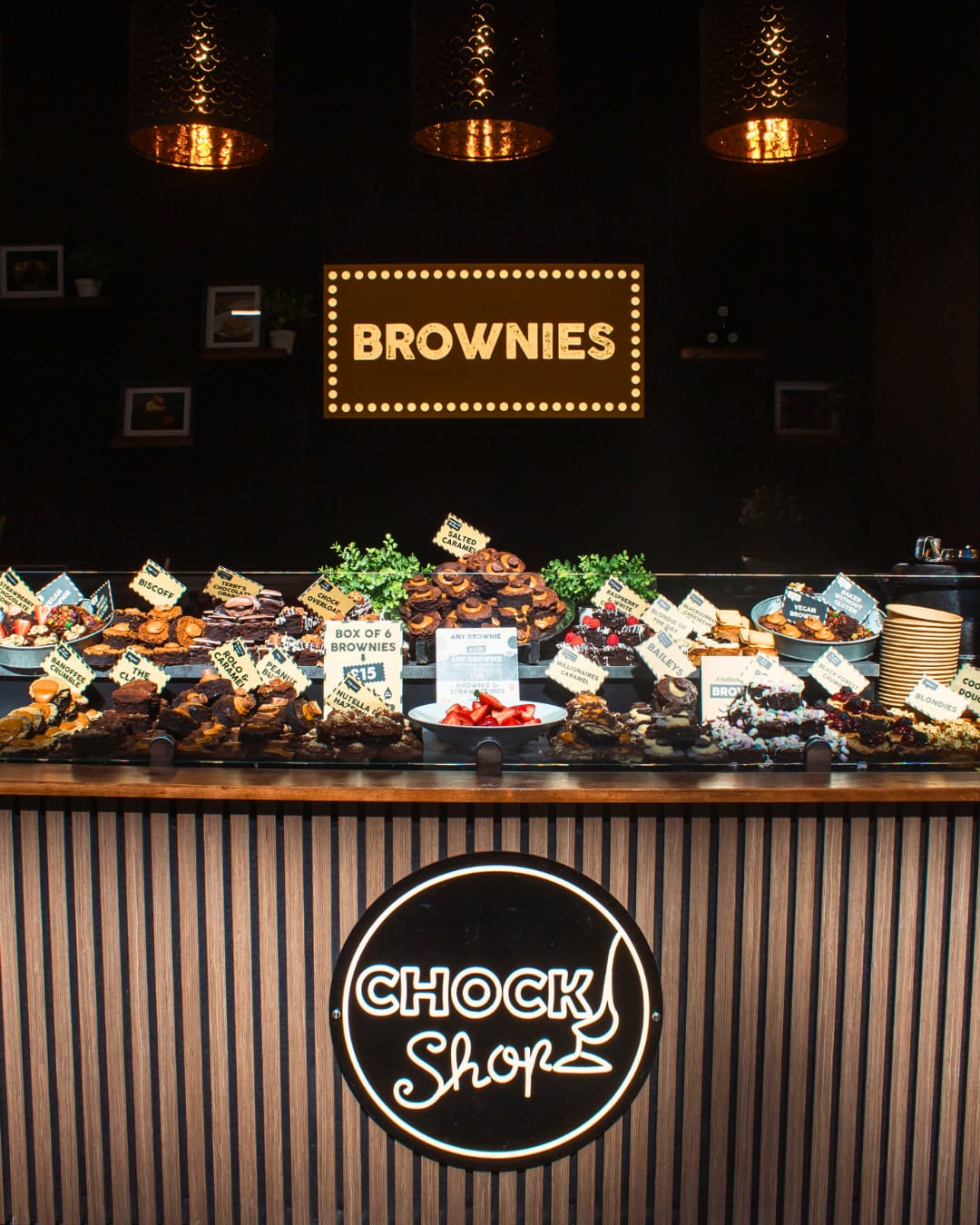 A display of food on a counter