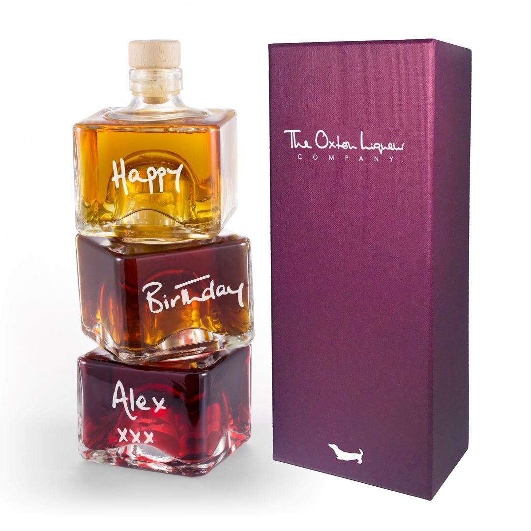 A stack of bottles with a box