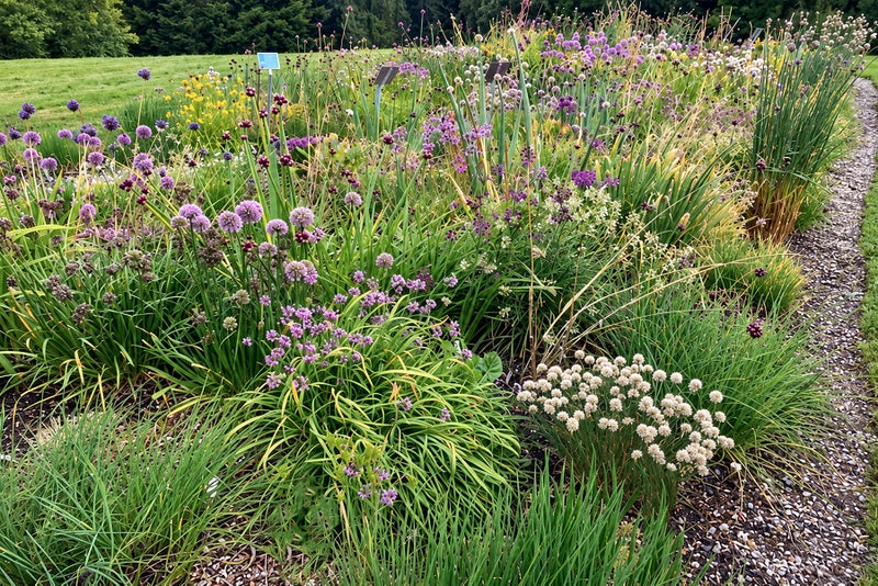 Onions plants at the Chicago Onion Garden, Ringve Botanic Garden